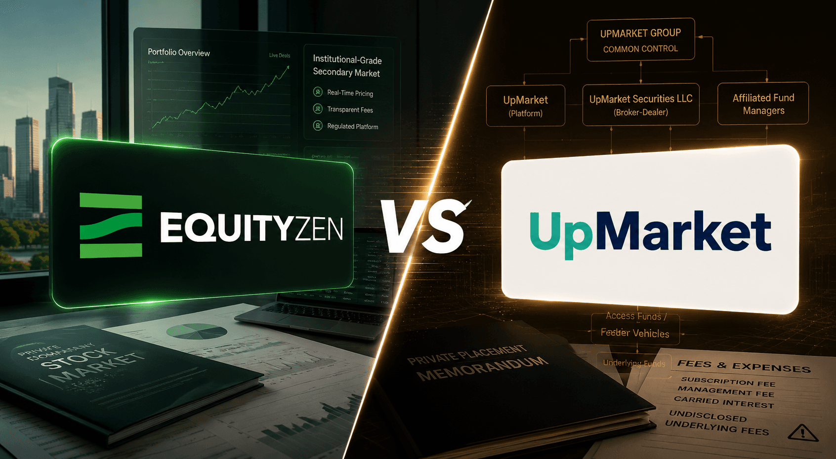 EquityZen vs UpMarket pre-IPO secondary marketplace platform comparison 2026