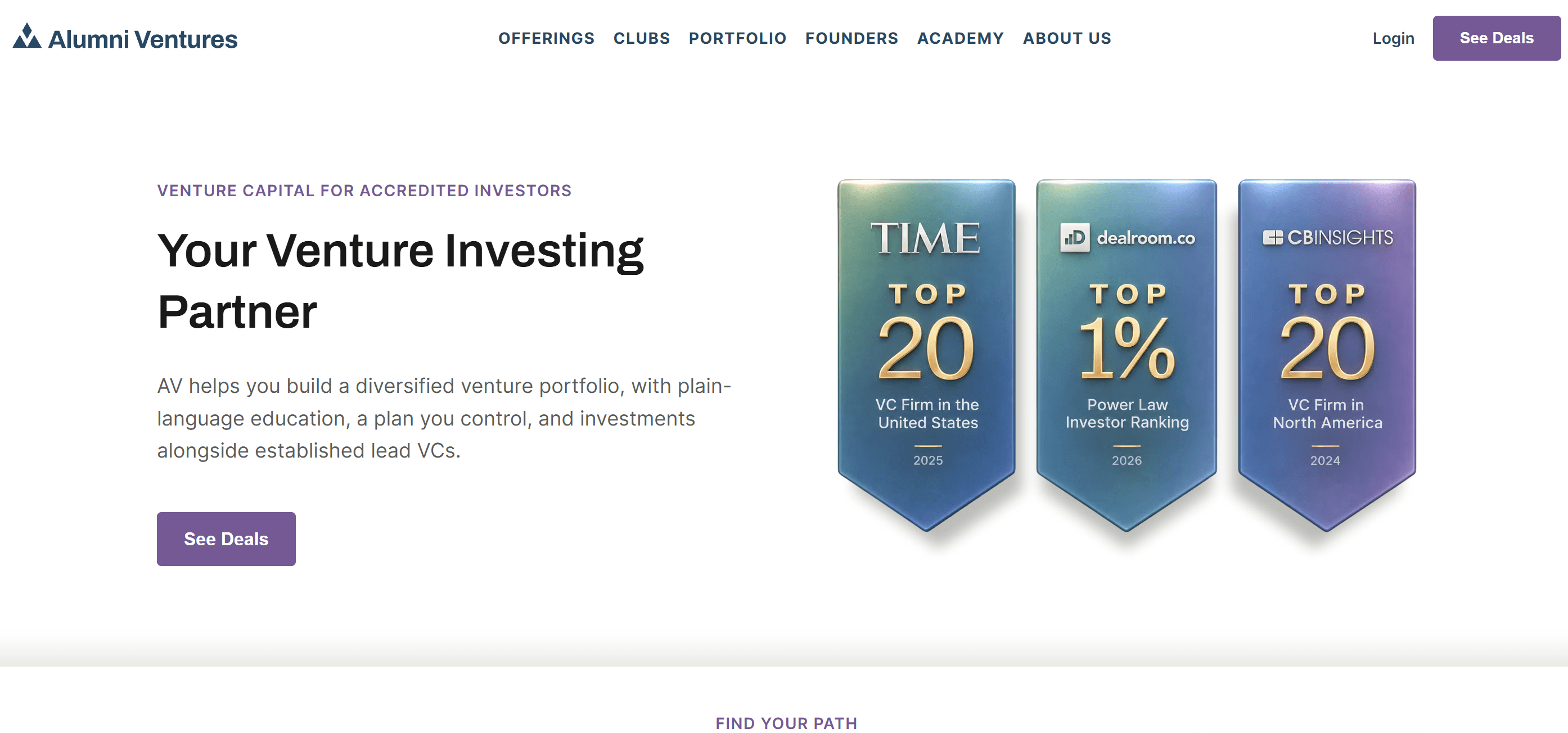Alumni Ventures screenshot