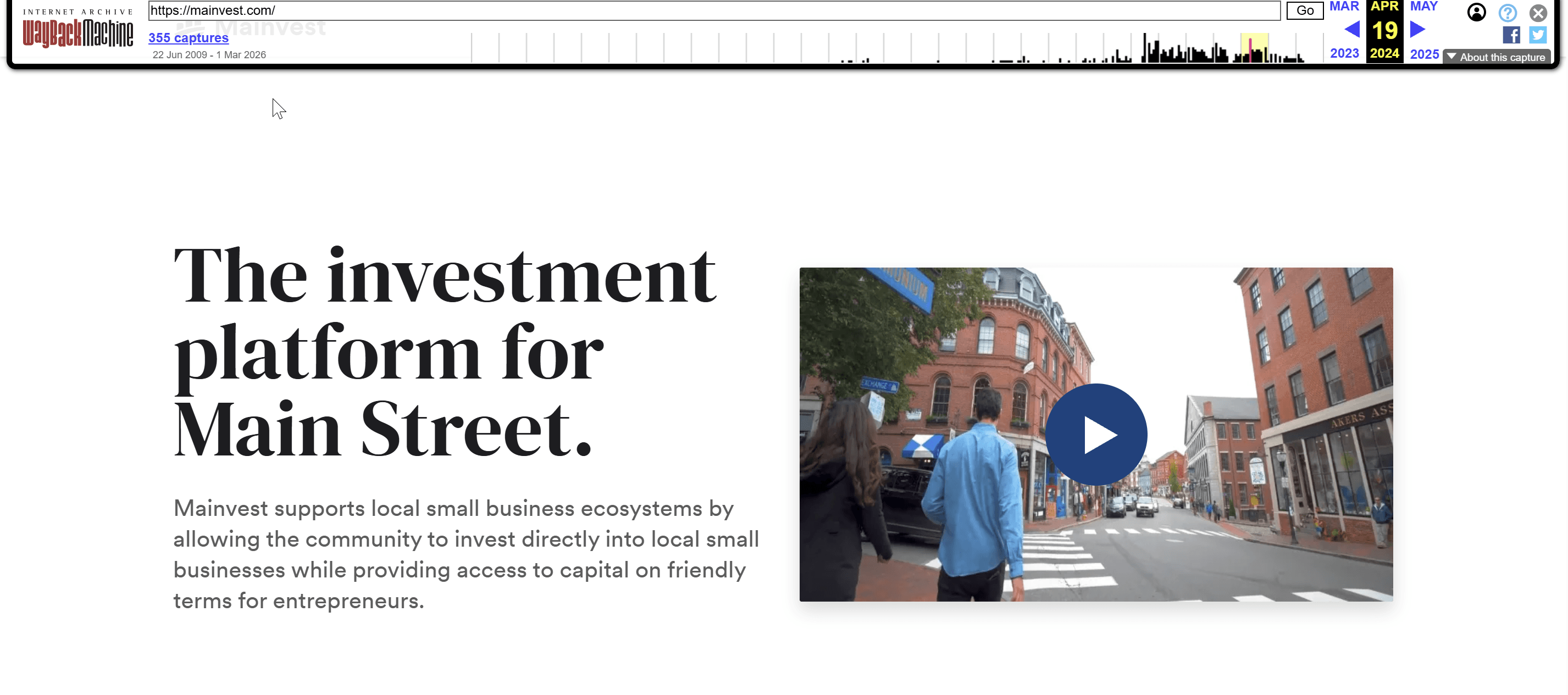 Mainvest screenshot
