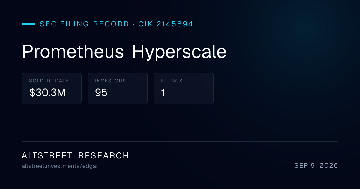 Prometheus Hyperscale 2026: Is It Legit? Form D Raise, Investors, Who ...
