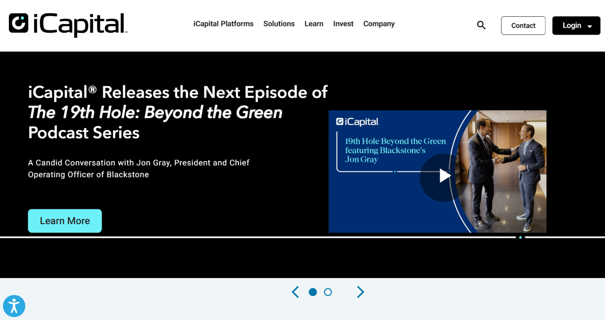 iCapital (Institutional Capital Network, Inc.) platform screenshot