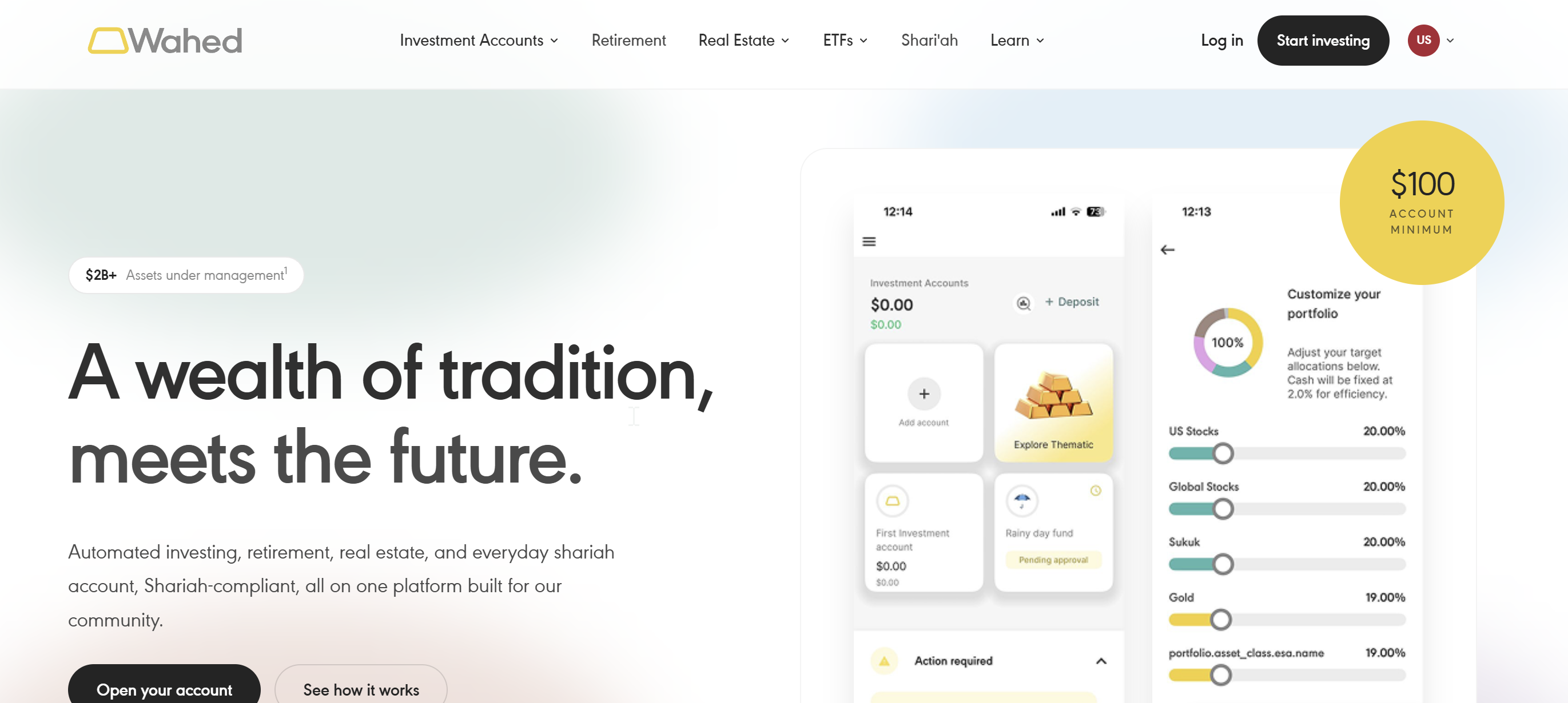 Wahed platform screenshot