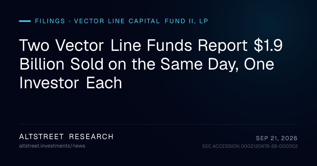 Two Vector Line Funds Report $1.9 Billion Sold on the Same Day, One ...